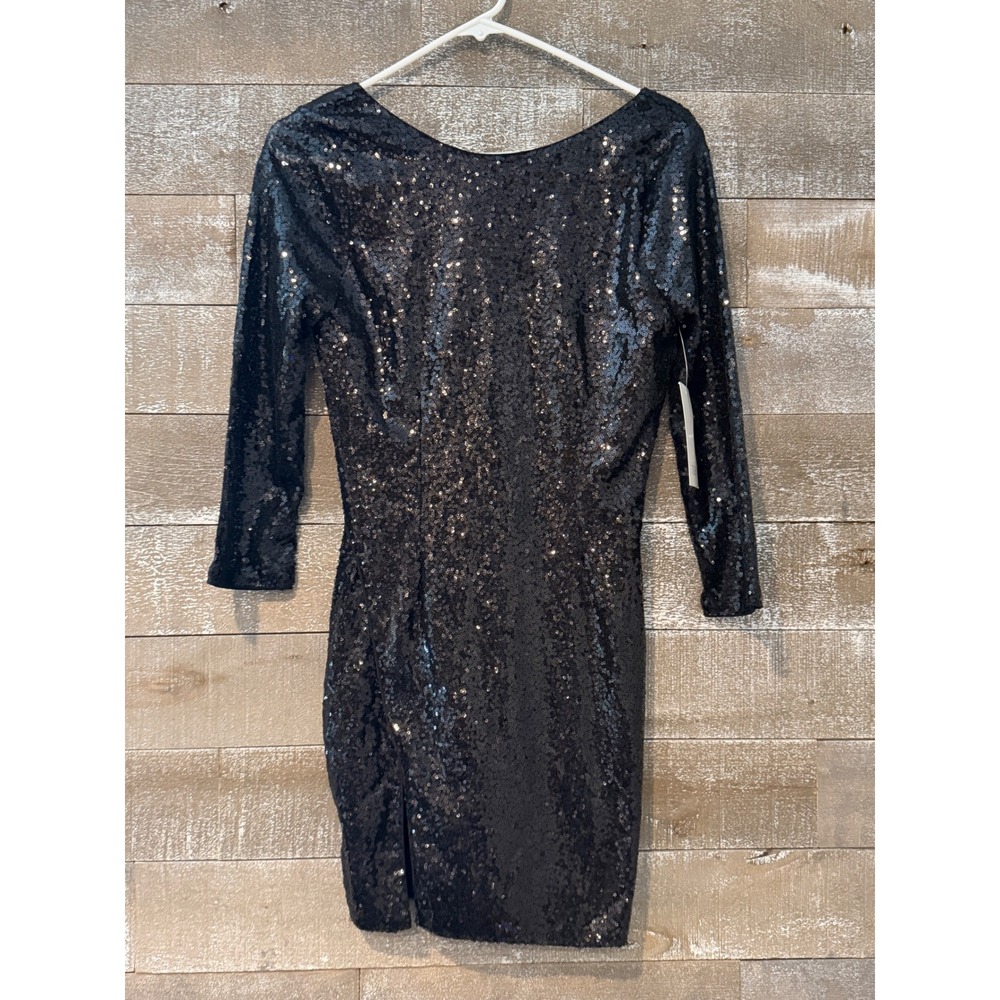 Tobi Sequin Bodycon Dress Women Small Black
